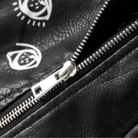 DARE YOU Faux Leather Cropped Moto Jacket Silver Hardware Black, Sm…Goth… - Picture 11 of 16